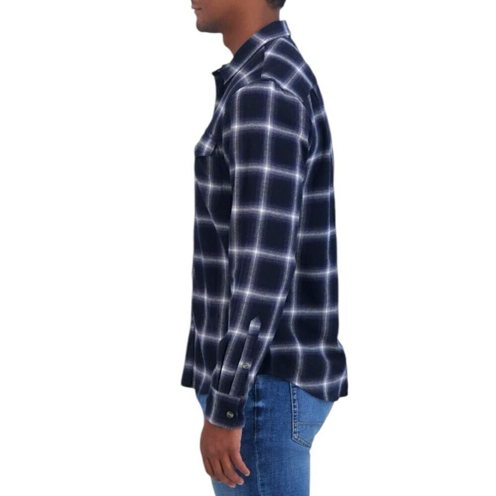 Lucky Brand Men's Flannel Dark Plaid Size Small - Picture 4 of 10